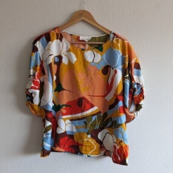 Melloday Boat Neck Dolman Top Tropical Size Medium - Picture 1 of 7